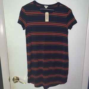 striped t shirt dress
